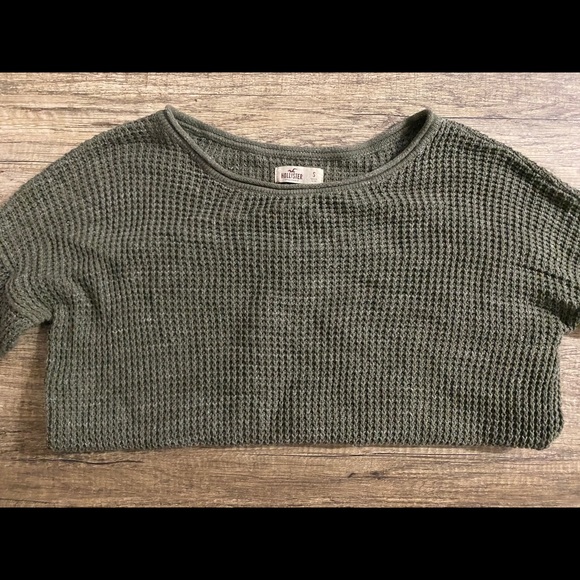 Forest Green Knit Hollister Crewneck - Picture 3 of 4